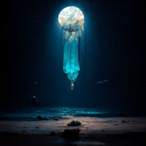 mycobowen_brilliant_blue_jellyfish_floating_above_the_ocean_at__64cb4ec6-a97a-415f-9c44-de753add5837