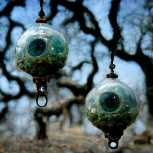 mycobowen_glass_eyeballs_dangling_from_a_massive_old_oak_tree_17225cf7-bf59-4a42-a58d-1314ddc295fb